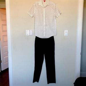 IZOD Black pants boys SIZE 18 regular. Guess short sleeve button up shirt small.